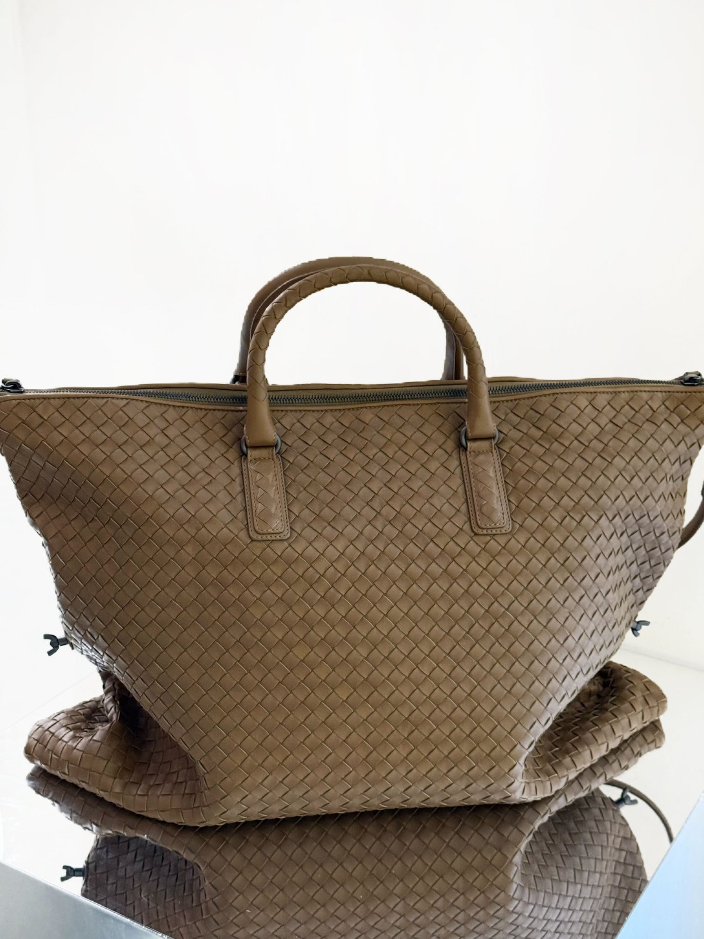 Bottega Veneta - Intrecciato Transformer Tote - Leather - Camel - (large)