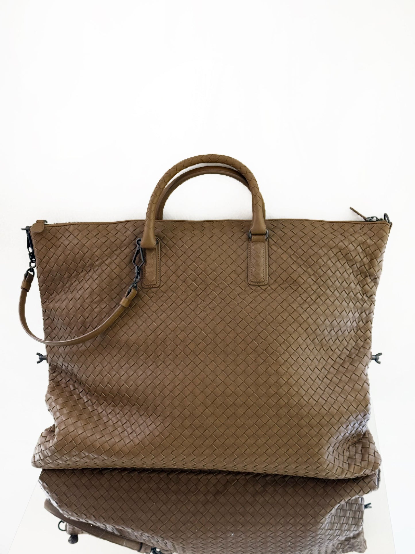 Bottega Veneta - Intrecciato Transformer Tote - Leather - Camel - (large)