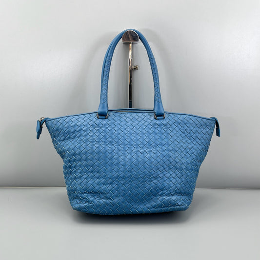 Bottega Veneta - Intrecciato Woven Tote - Leather - Blue - (Large)