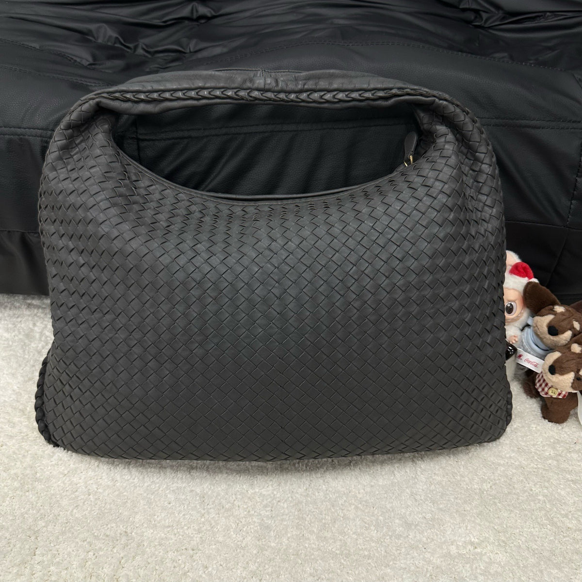 Bottega Veneta - Monk Hobo Bag - Leather - Grey - (Large)