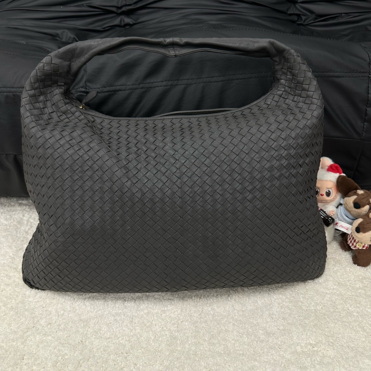 Bottega Veneta - Monk Hobo Bag - Leather - Grey - (Large)