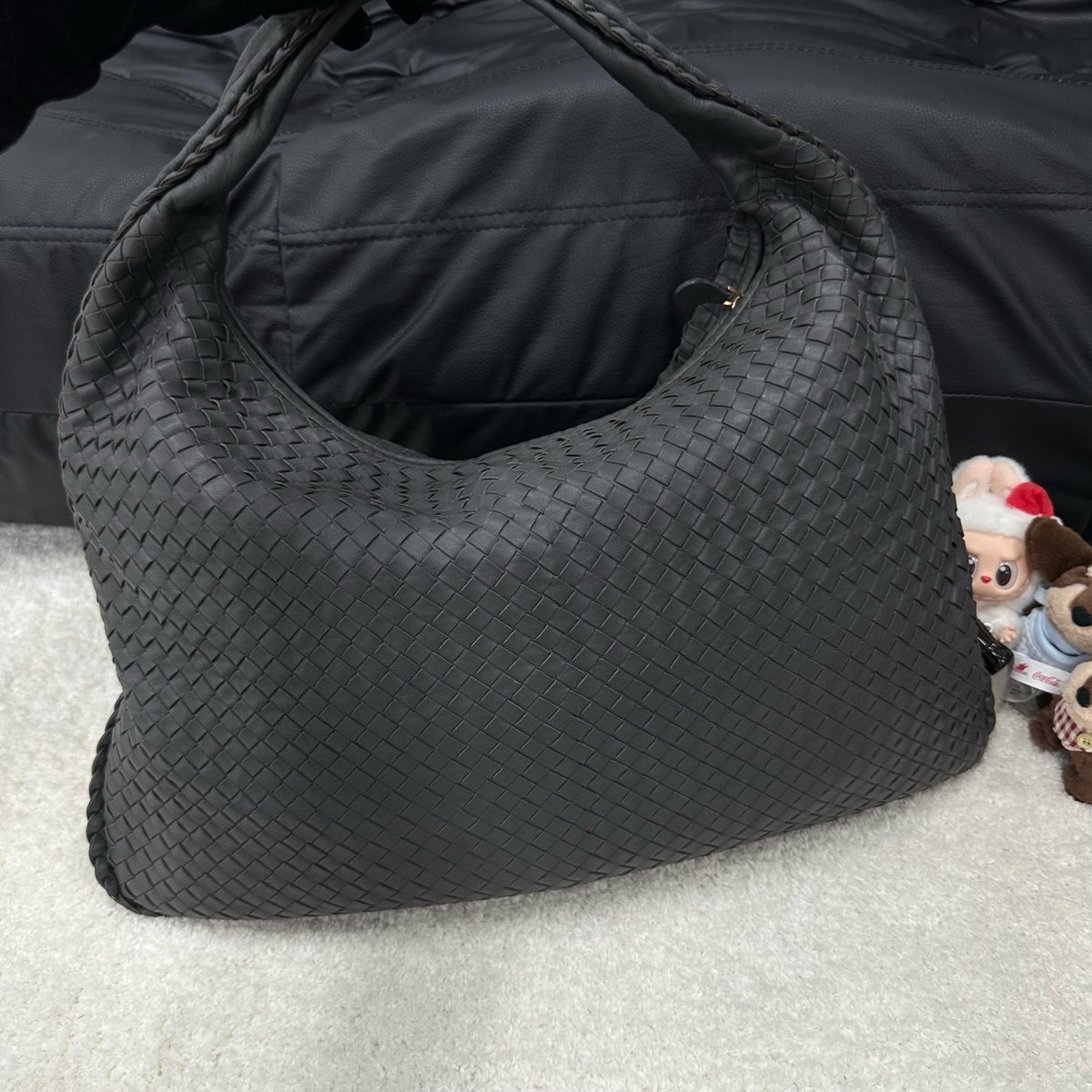 Bottega Veneta - Monk Hobo Bag - Leather - Grey - (Large)