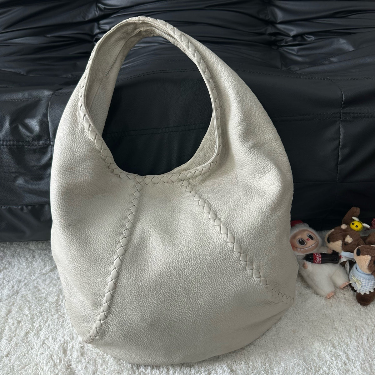 Bottega Veneta - Monk Shoulder Bag - Leather - Beige - (large)