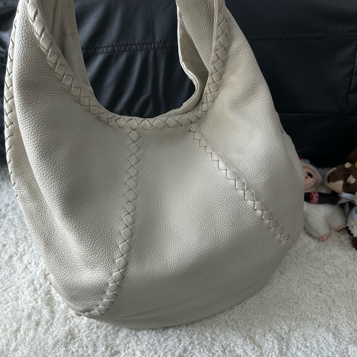 Bottega Veneta - Monk Shoulder Bag - Leather - Beige - (large)