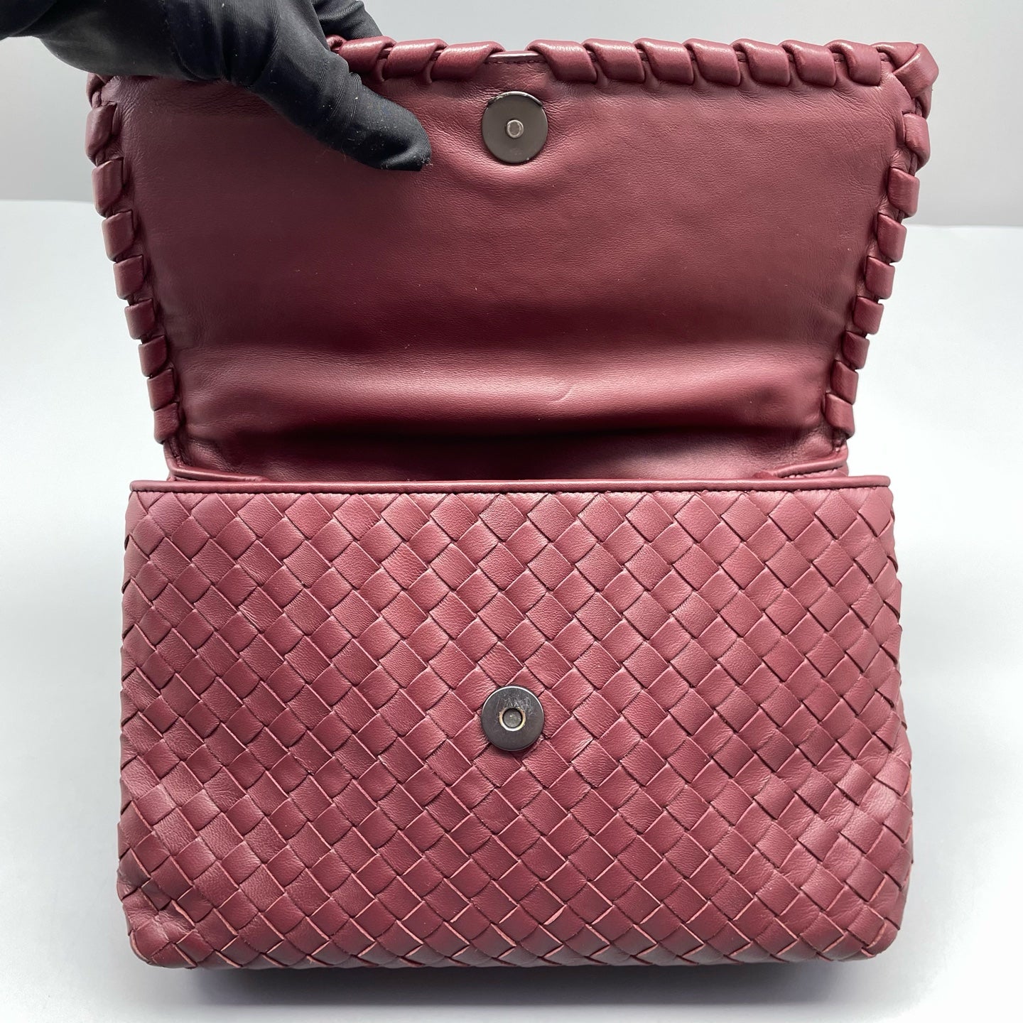 Bottega Veneta - Olimpia Chain Bag - Lambskin leather - Burgundy - (small)