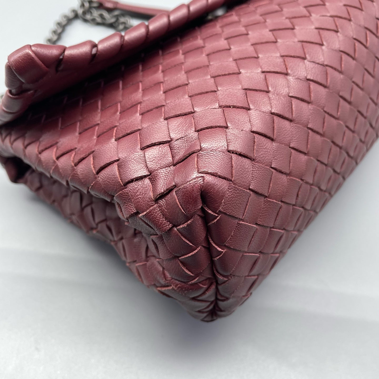 Bottega Veneta - Olimpia Chain Bag - Lambskin leather - Burgundy - (small)