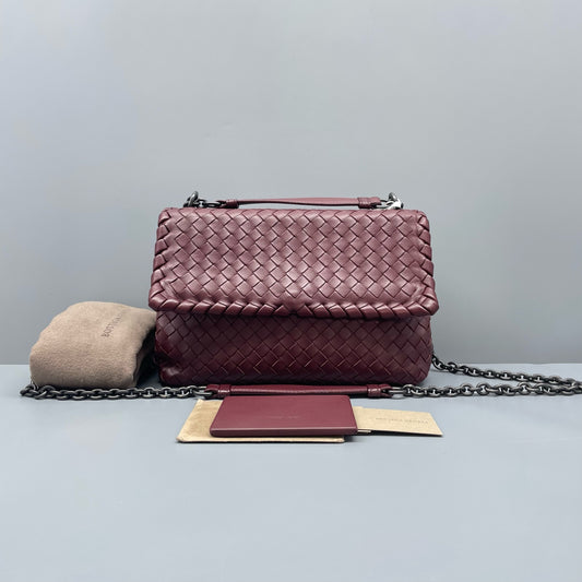 Bottega Veneta - Olimpia Chain Bag - Lambskin leather - Burgundy - (small)