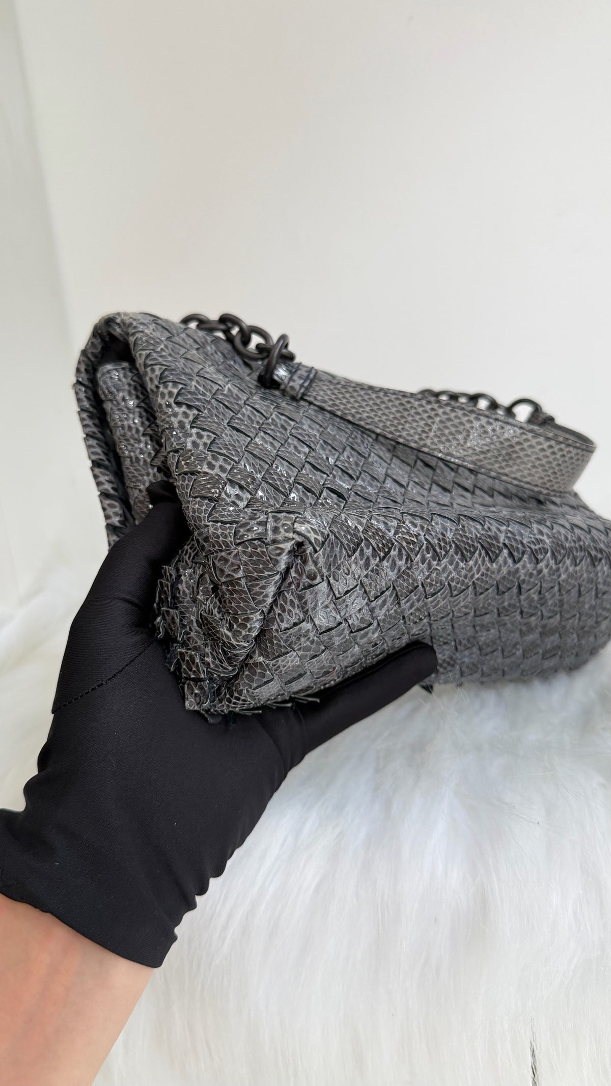 Bottega Veneta - Olympia - Exotic leathers - Python - Grey - (medium)