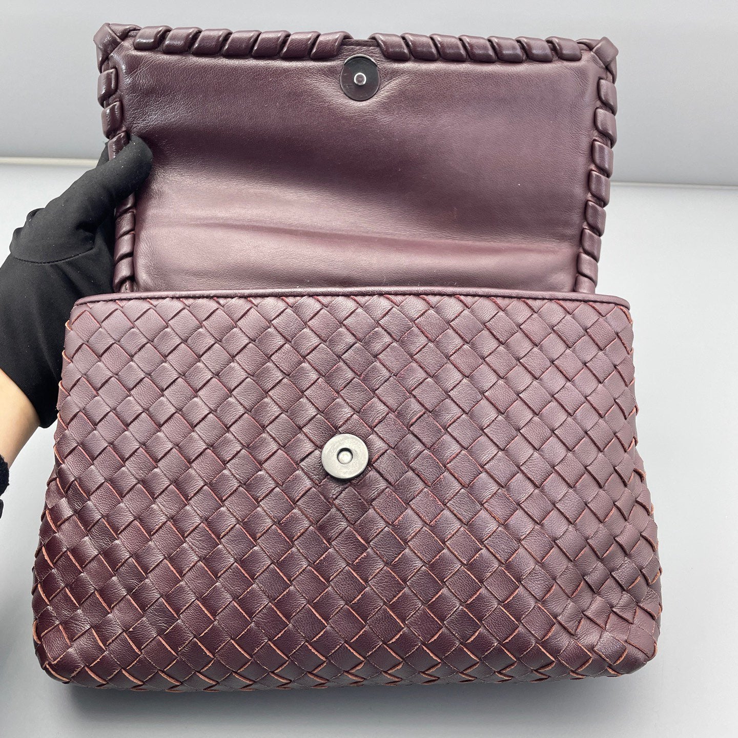 Bottega Veneta - Olympia - Leather - Dark Plum - (Medium)