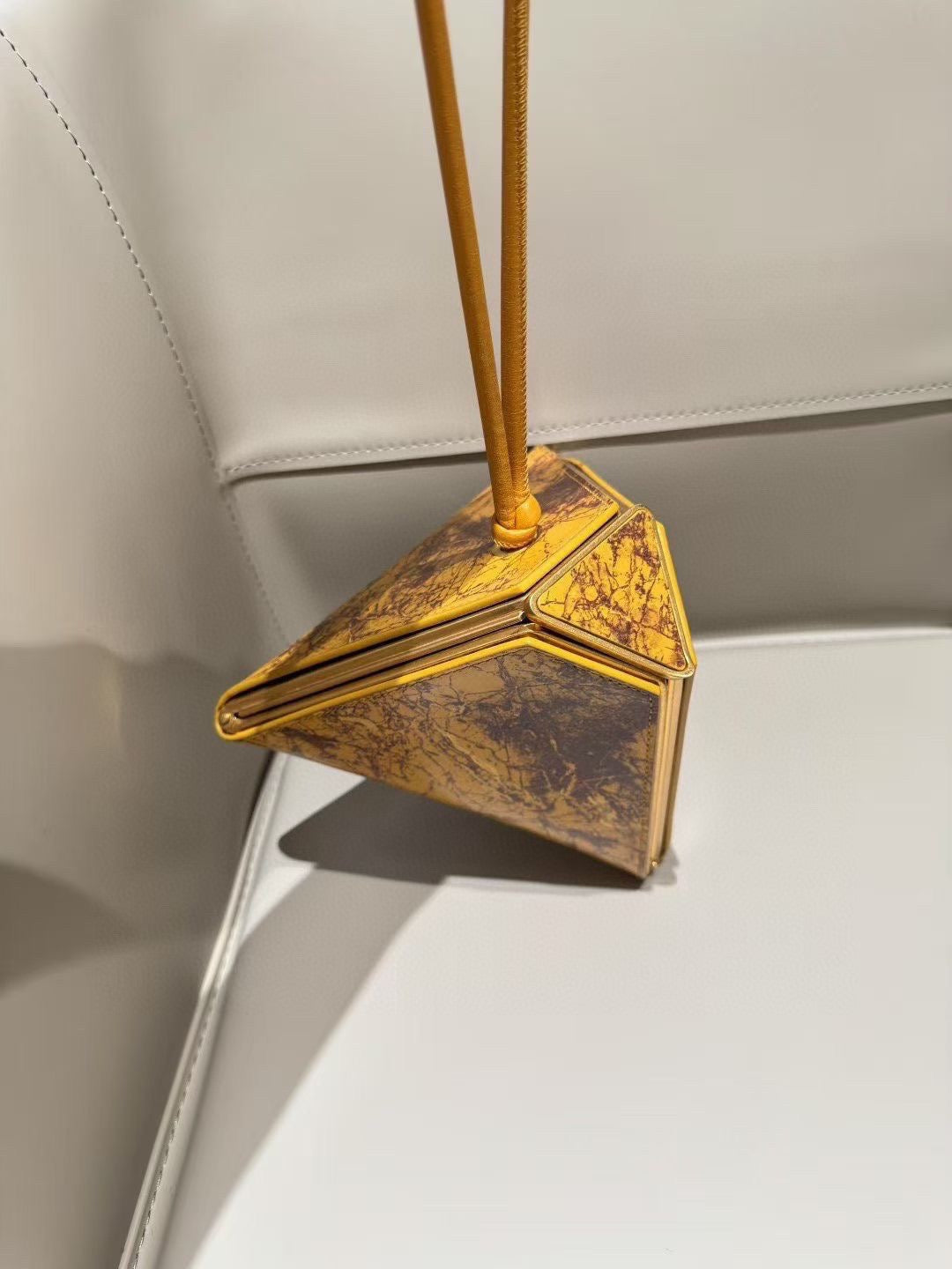 Bottega Veneta - Pyramid Box Bag - Leather - Yellow - (mini)
