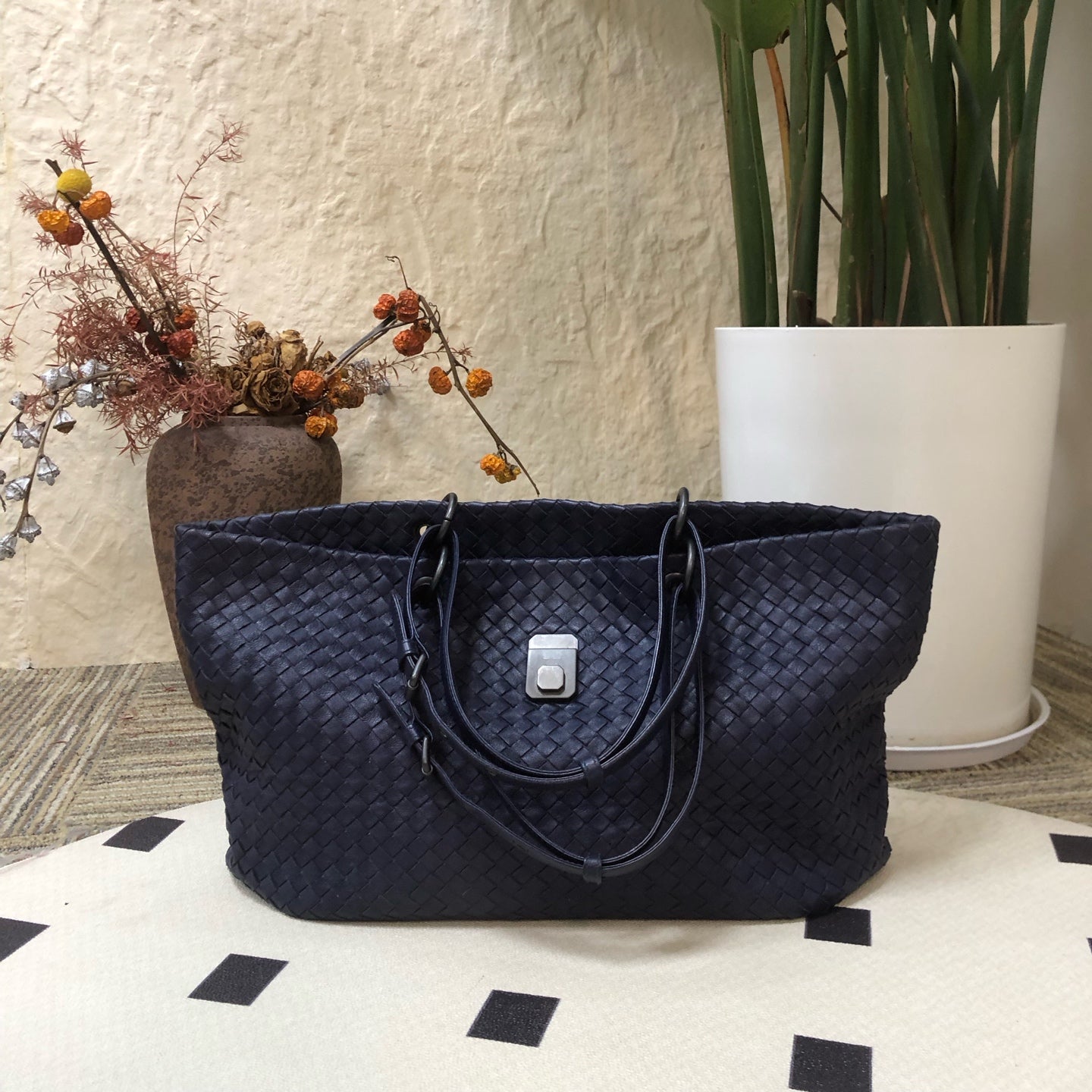 Bottega Veneta - Roma - Leather - Blue - (large)