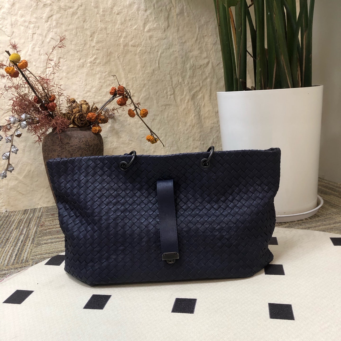 Bottega Veneta - Roma - Leather - Blue - (large)