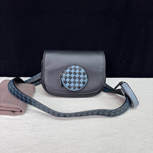 Bottega Veneta - Saddle Bag - Leather - Black with Blue accents - (mini)