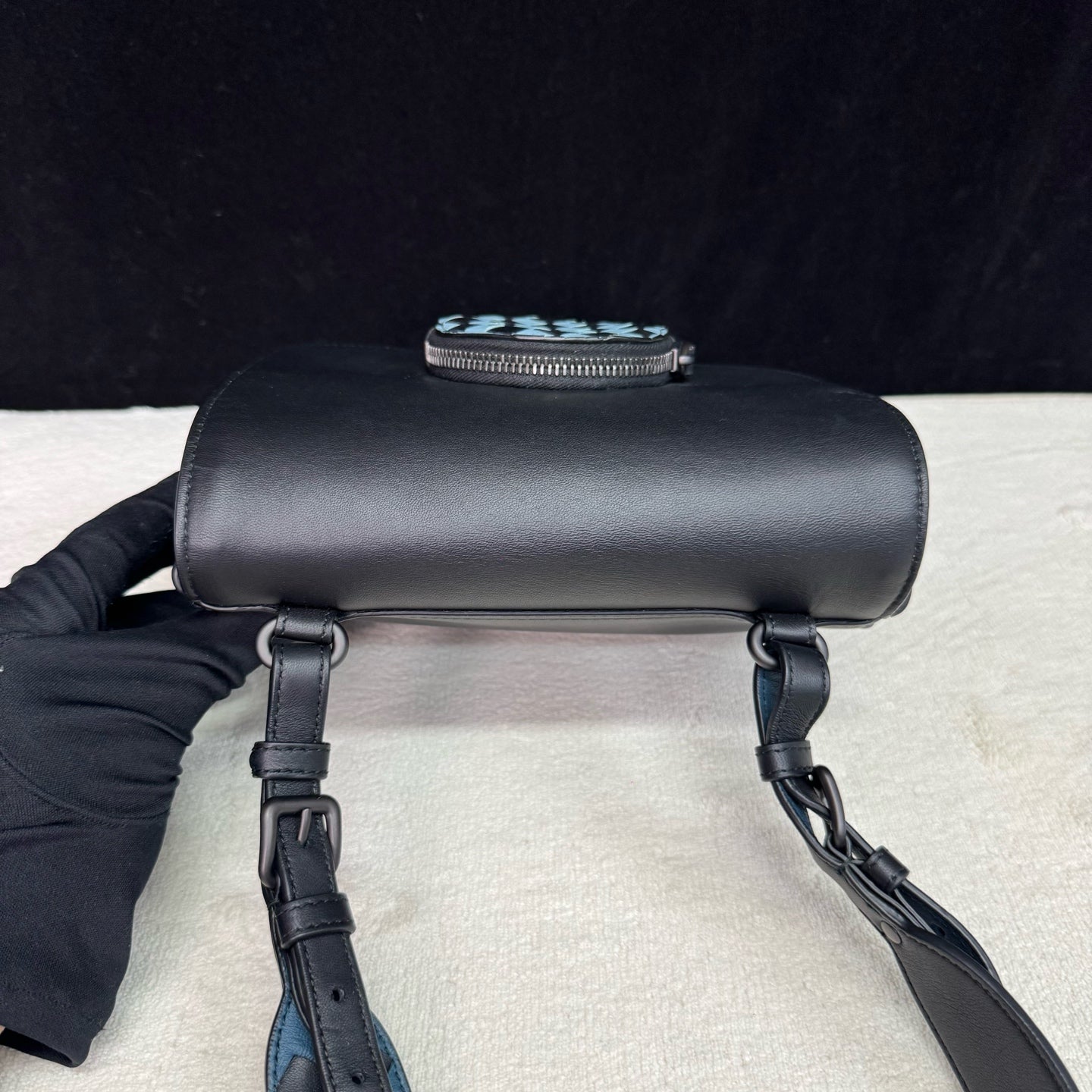 Bottega Veneta - Saddle Bag - Leather - Black with Blue accents - (mini)