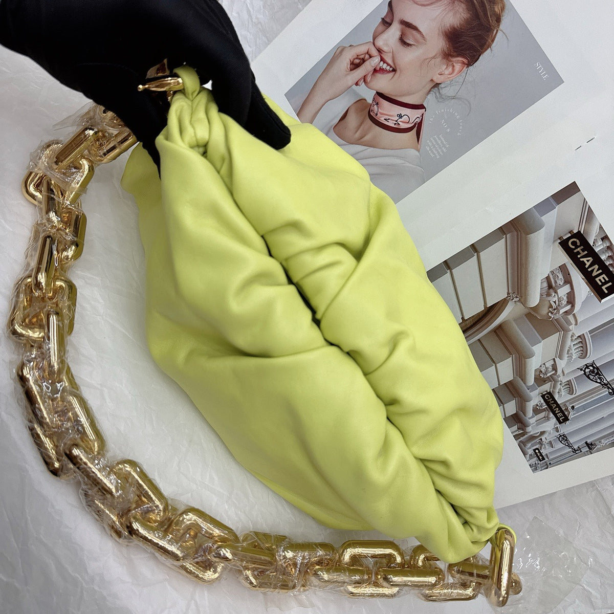 Bottega Veneta - The Chain Pouch - Leather - Green