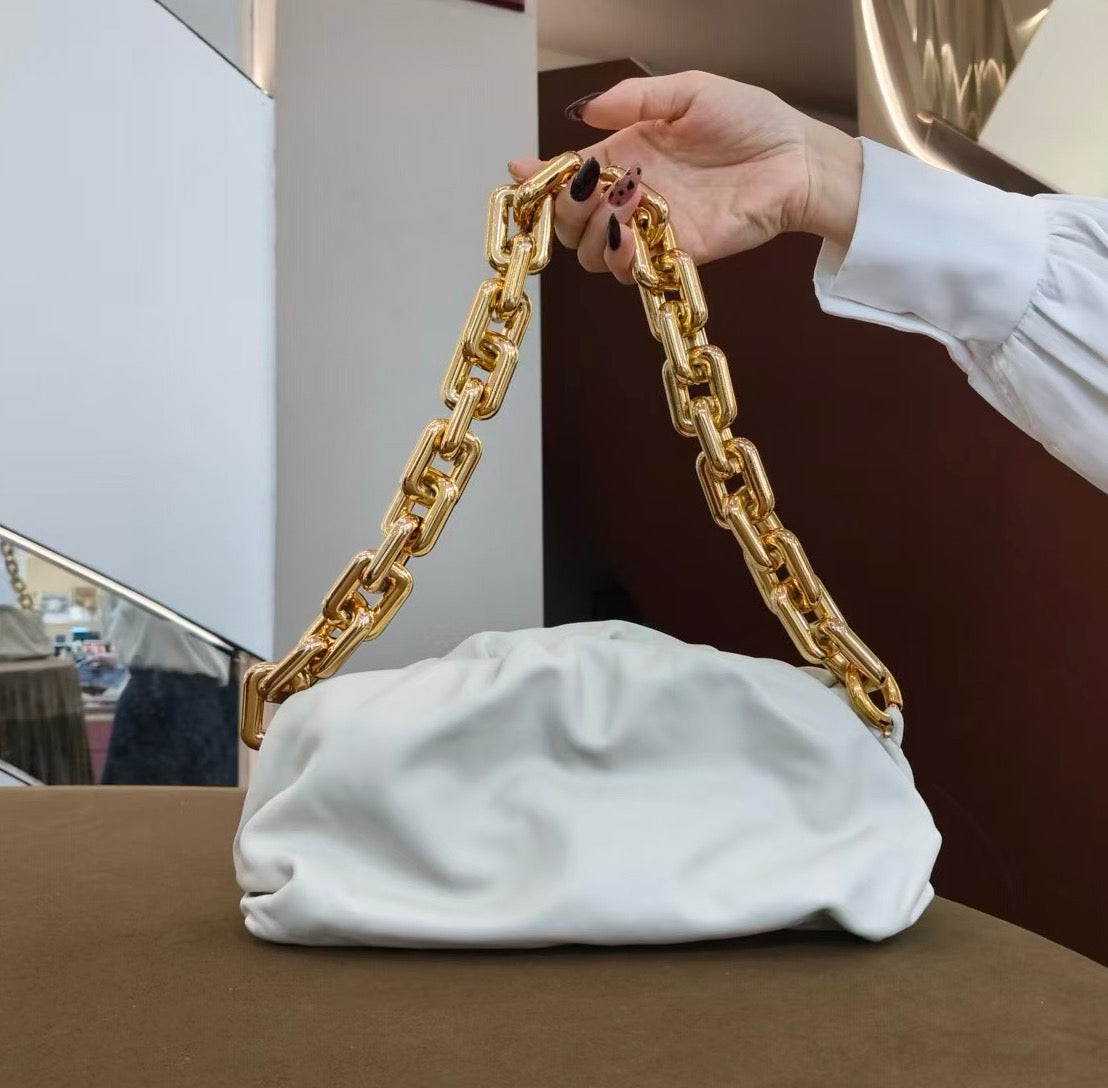 Bottega Veneta - The Chain Pouch - Leather - White