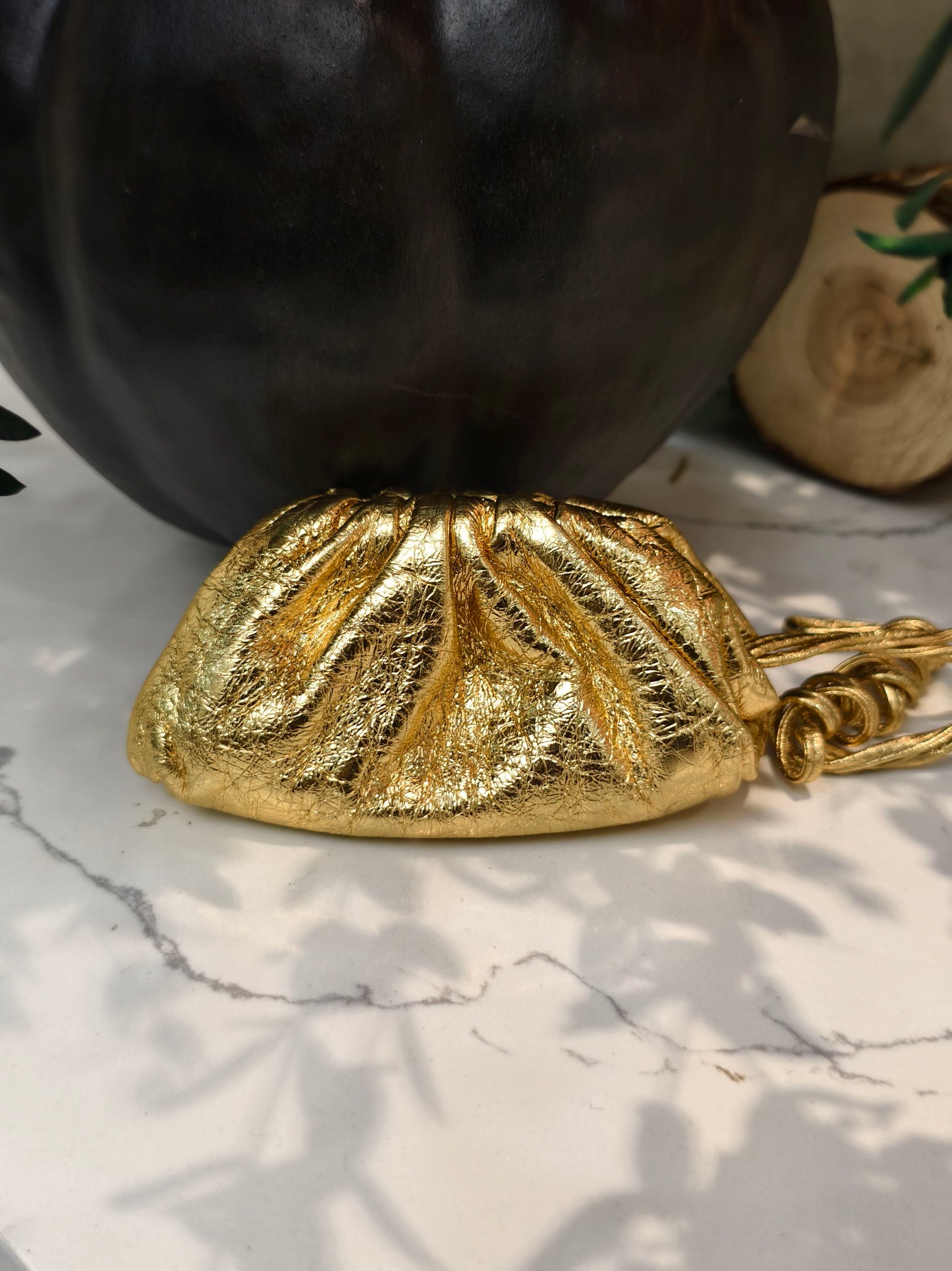 Bottega Veneta - The Pouch - Leather - Gold - (mini)