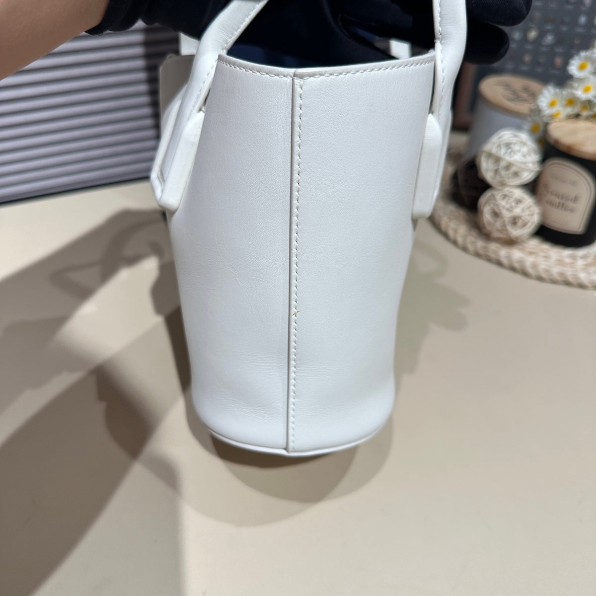 Bottega Veneta - Veneta Basket Tote - Leather - White - (mini)