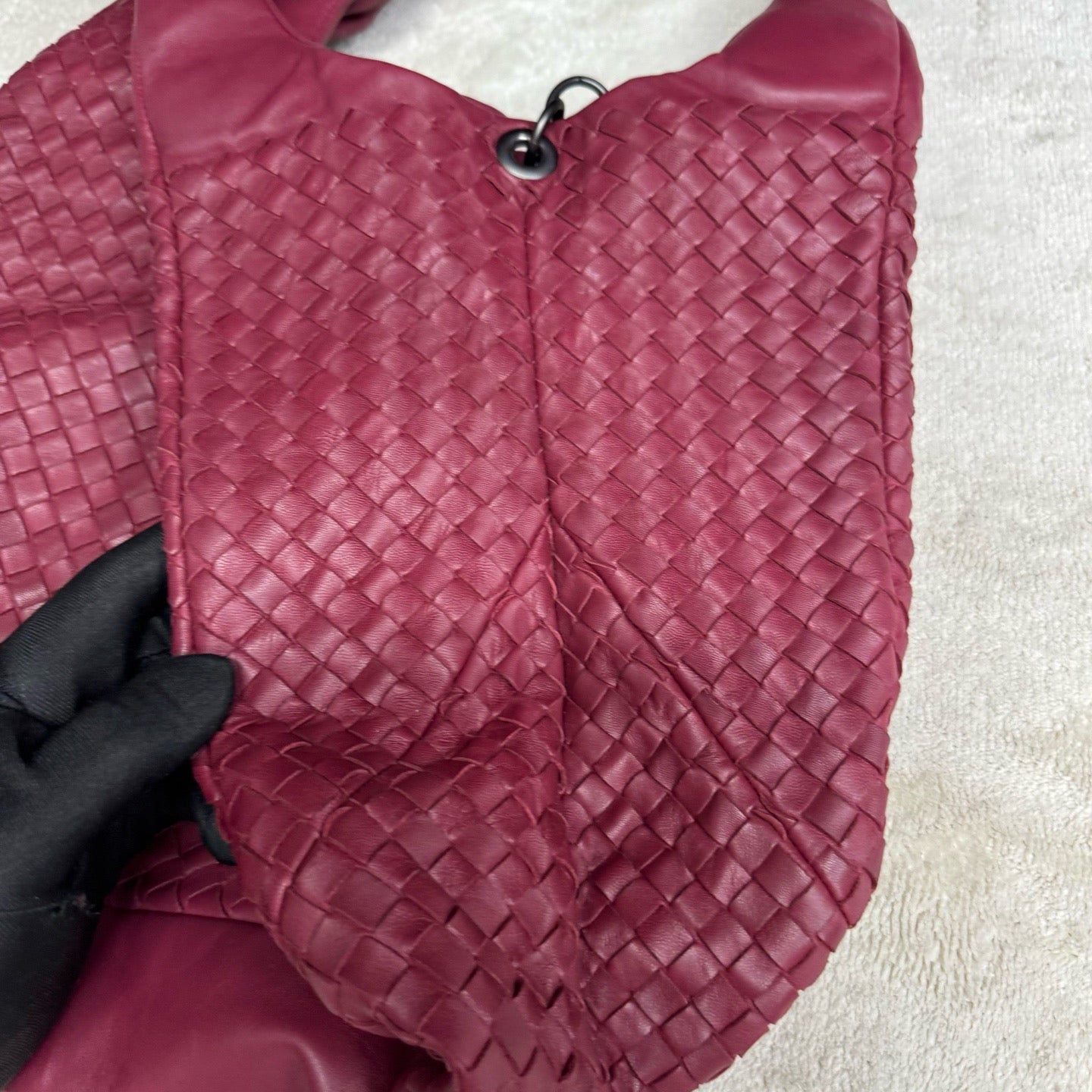 Bottega Veneta - Veneta Hobo - Leather - Burgundy - (large)