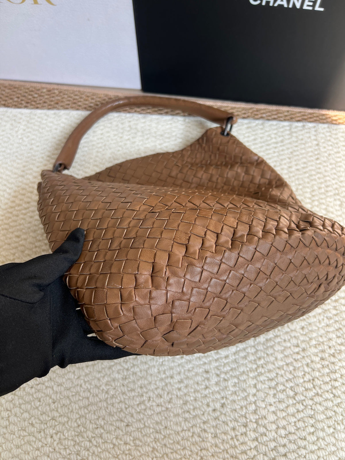 Bottega Veneta - Woven Bucket Bag - Leather - Brown - (small)