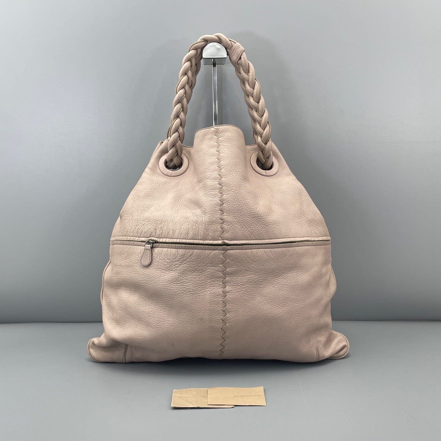 Bottega Veneta - Woven Handle Tote Bag - Leather - Pink - (large)