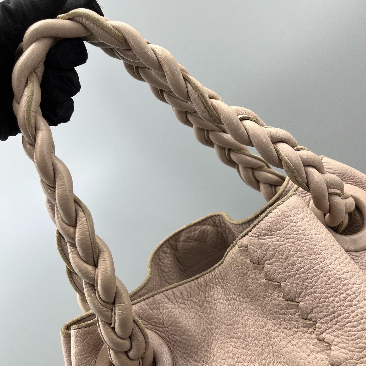 Bottega Veneta - Woven Handle Tote Bag - Leather - Pink - (large)
