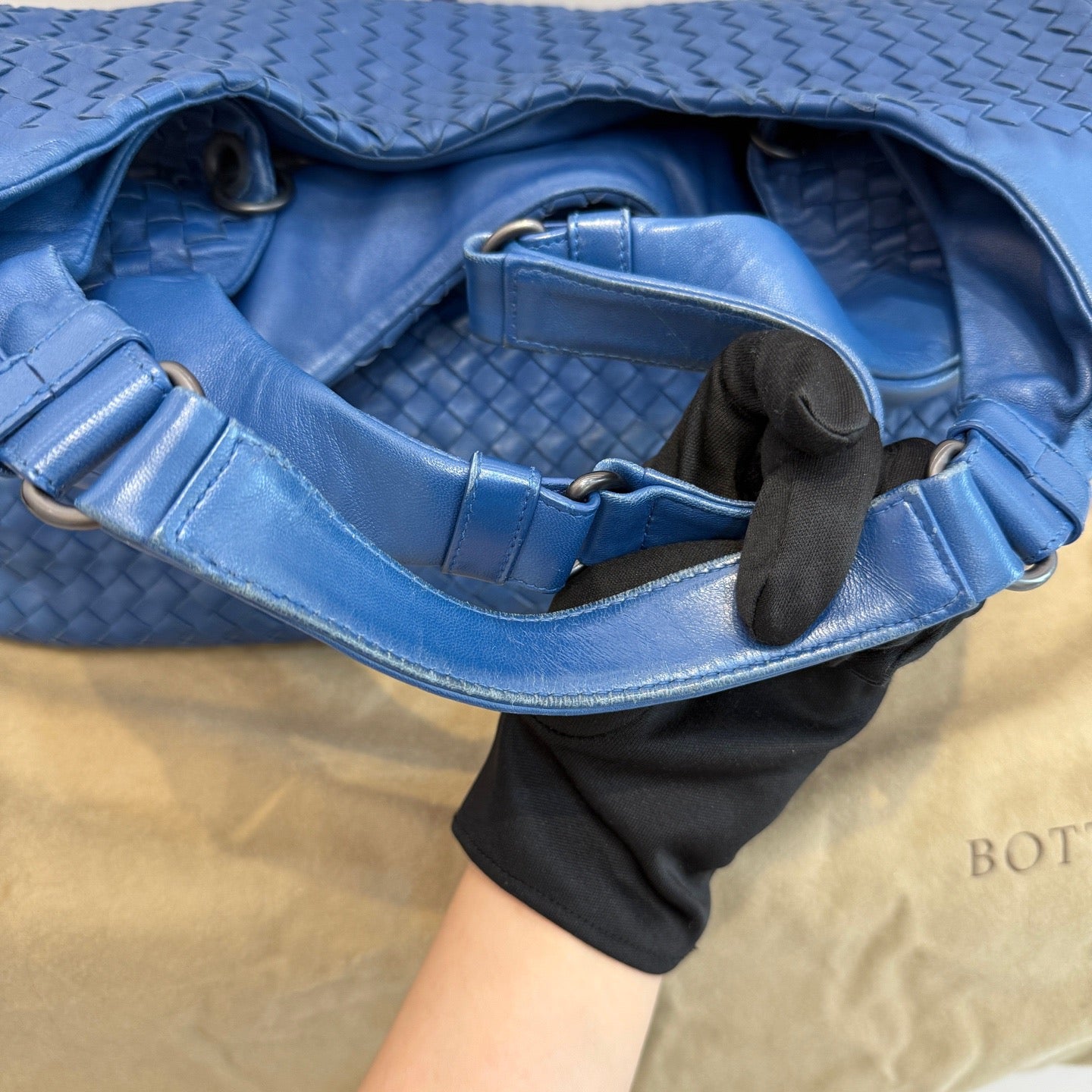 Bottega Veneta - Woven Hobo Bag - Leather - Blue - (Other)