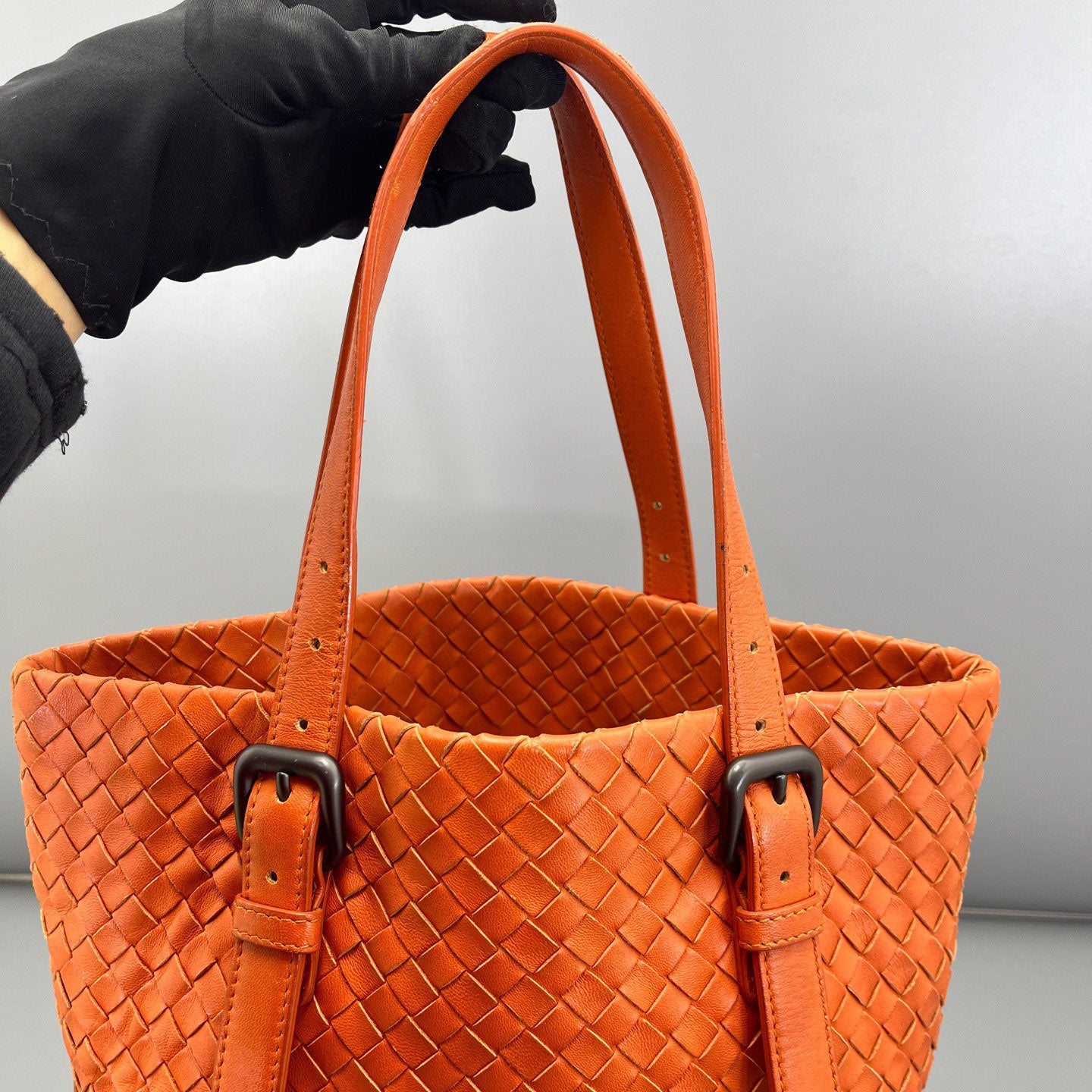 Bottega Veneta - Woven Tote Bag - Leather - Orange - (medium)