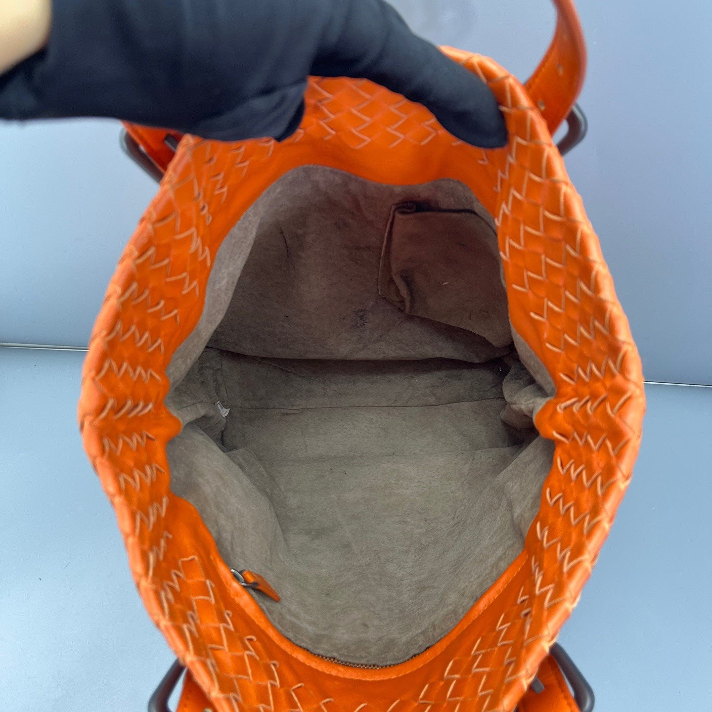 Bottega Veneta - Woven Tote Bag - Leather - Orange - (medium)