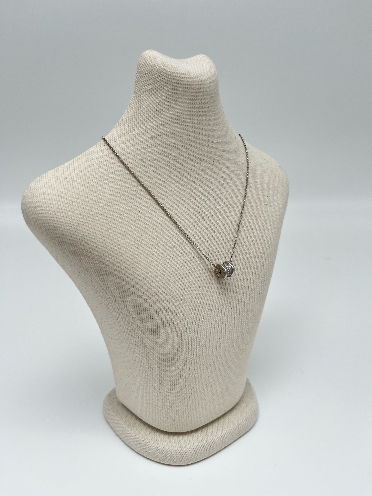 Bulgari - B.zero1 Medium-long - 18k white gold with diamond-set pendant - Silver - (Medium-long)