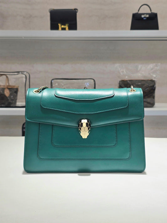 Bulgari - Serpenti Forever Medium - Leather - Green - (Medium)