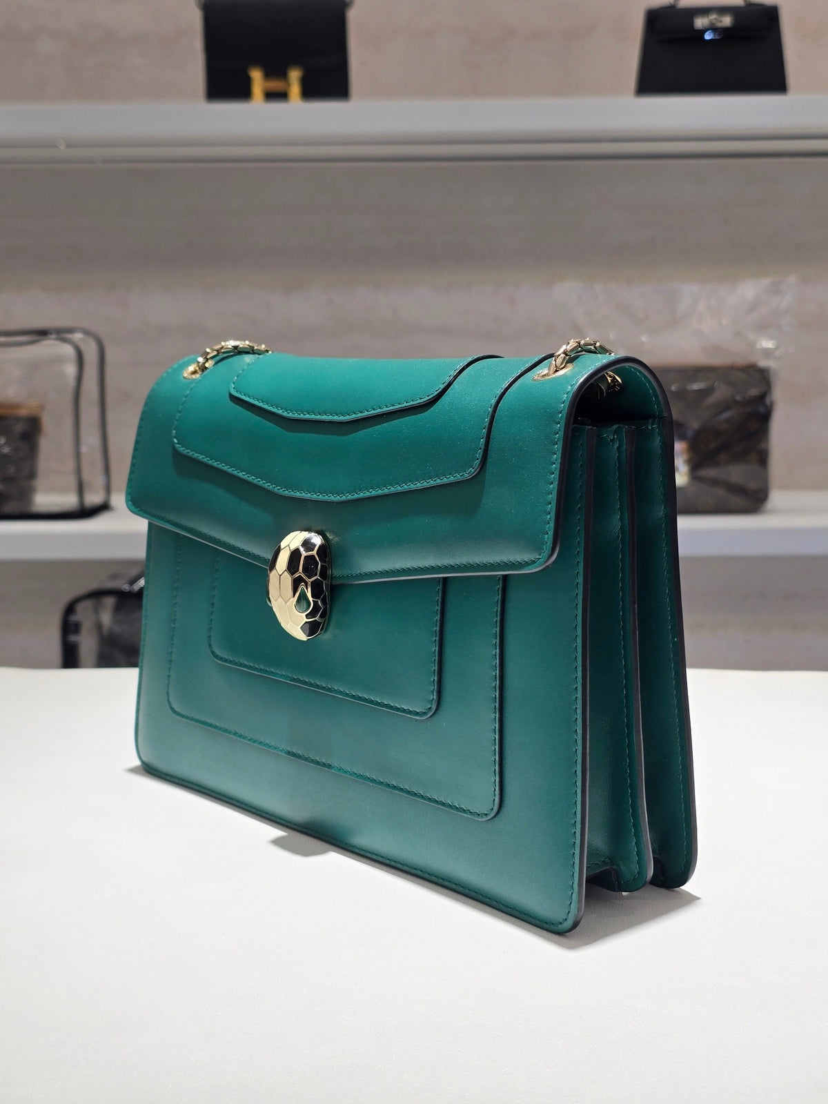 Bulgari - Serpenti Forever Medium - Leather - Green - (Medium)