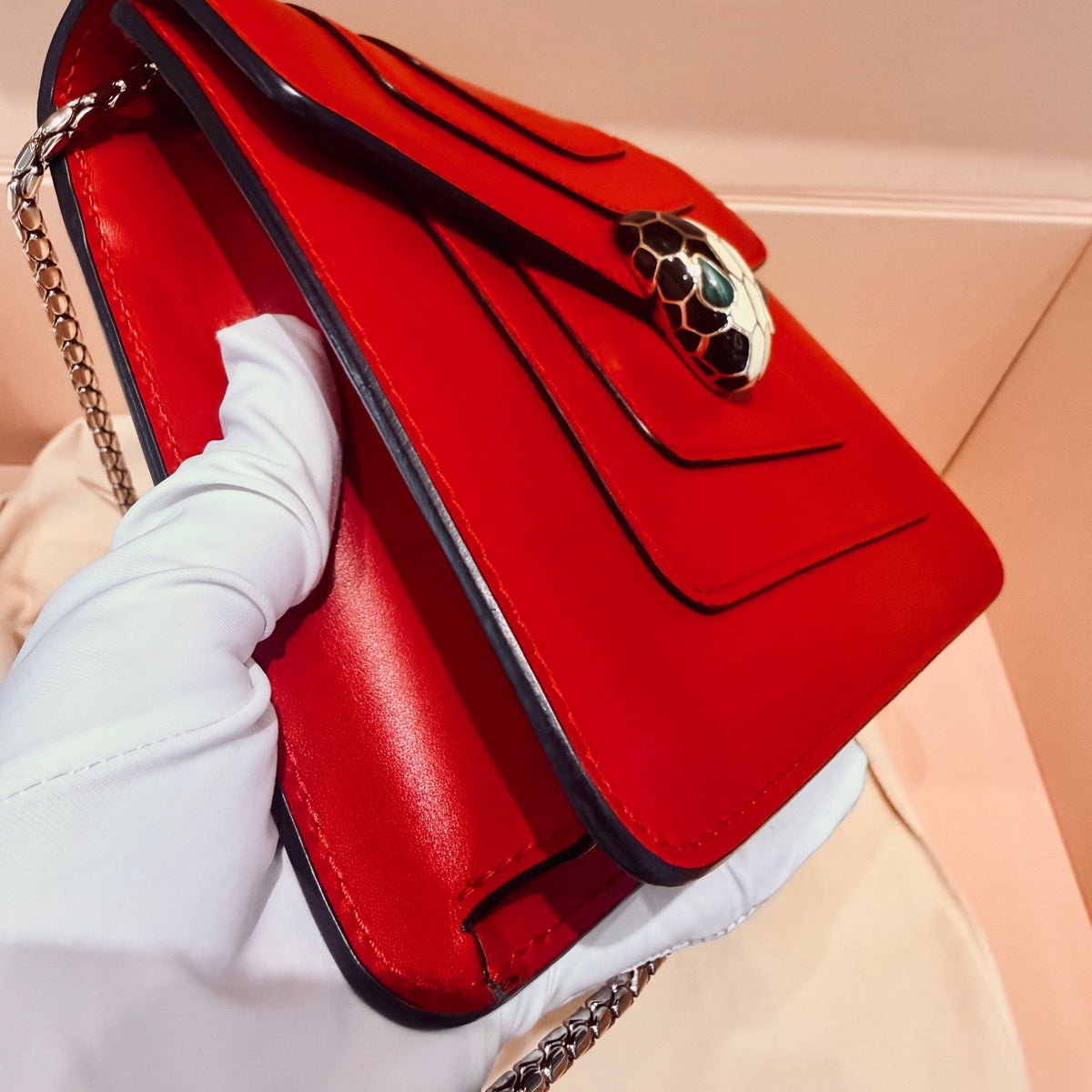 Bulgari - Serpenti Forever Small - Leather - Red - (small)