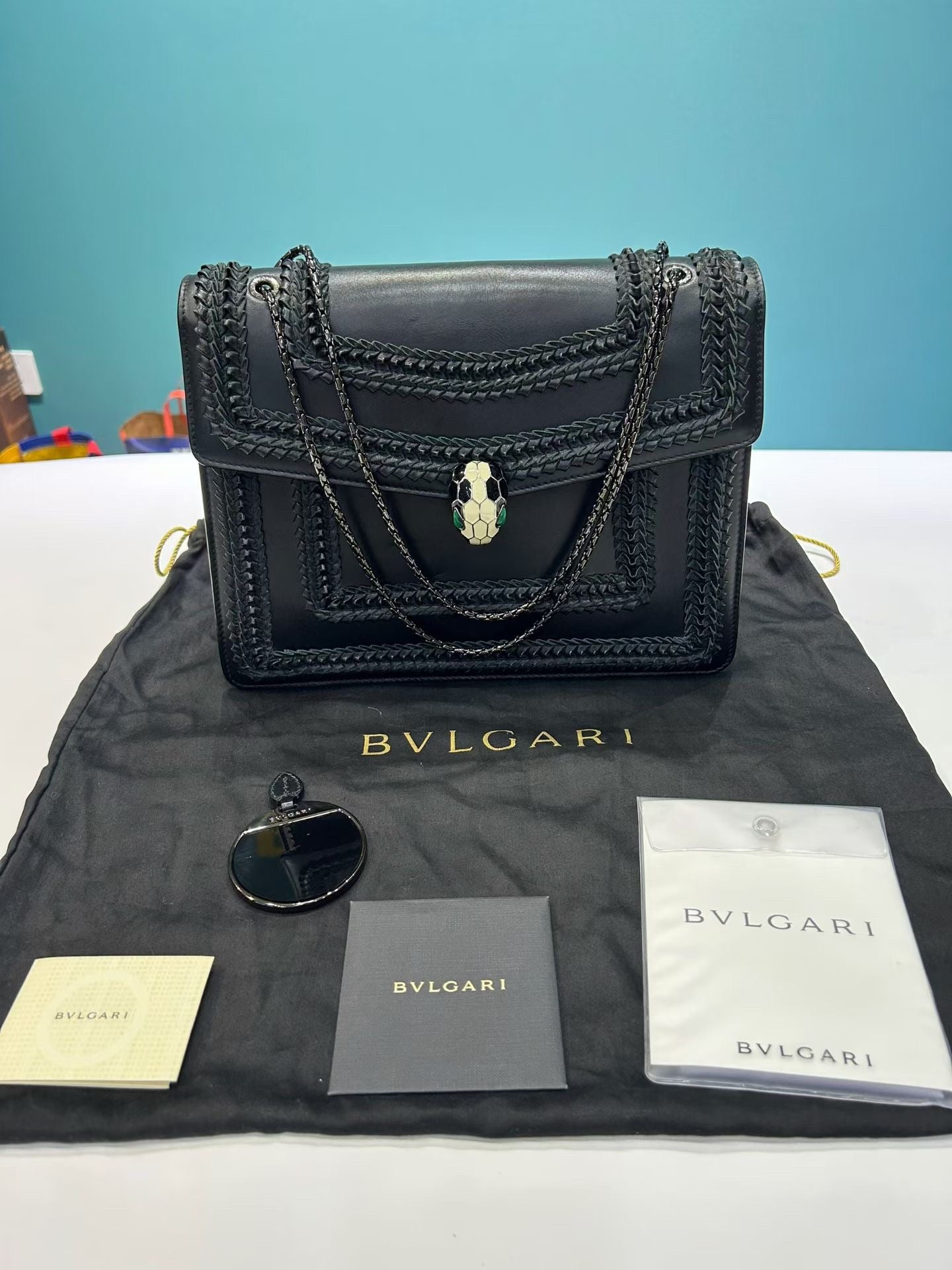 Bulgari - Serpenti - Leather - Black - (Large)