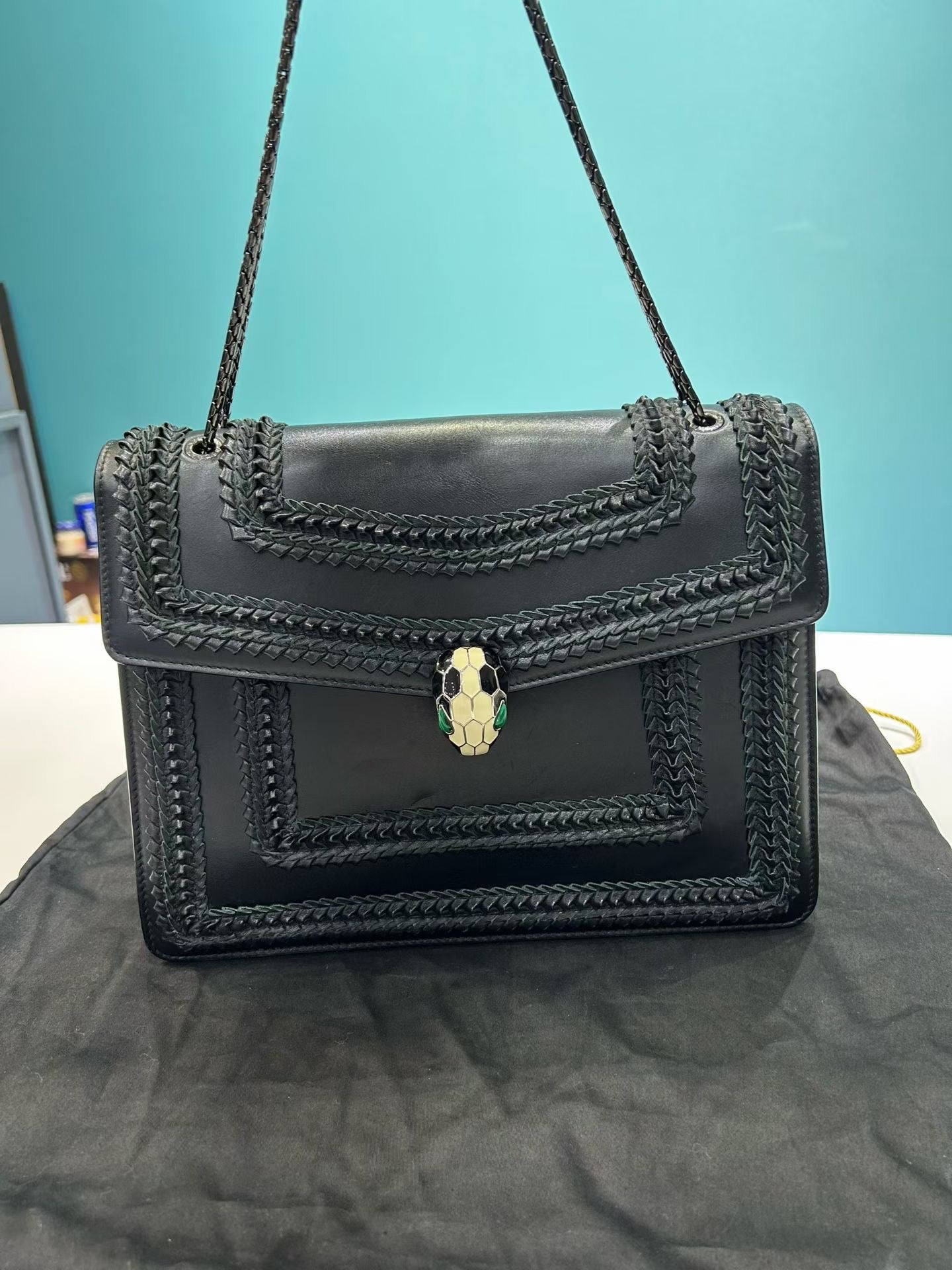 Bulgari - Serpenti - Leather - Black - (Large)