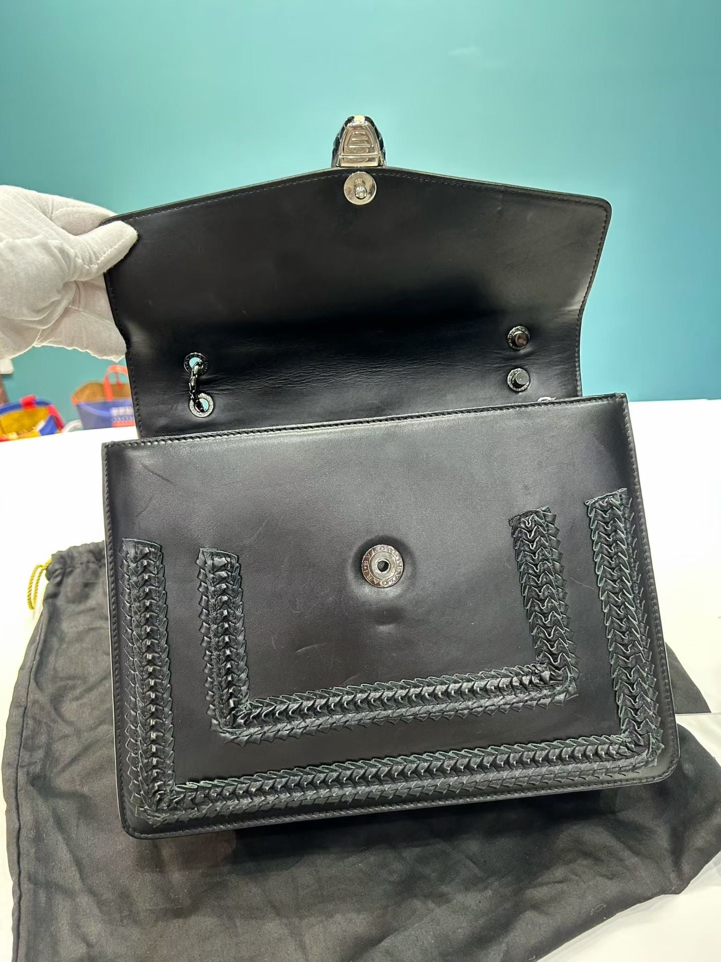 Bulgari - Serpenti - Leather - Black - (Large)