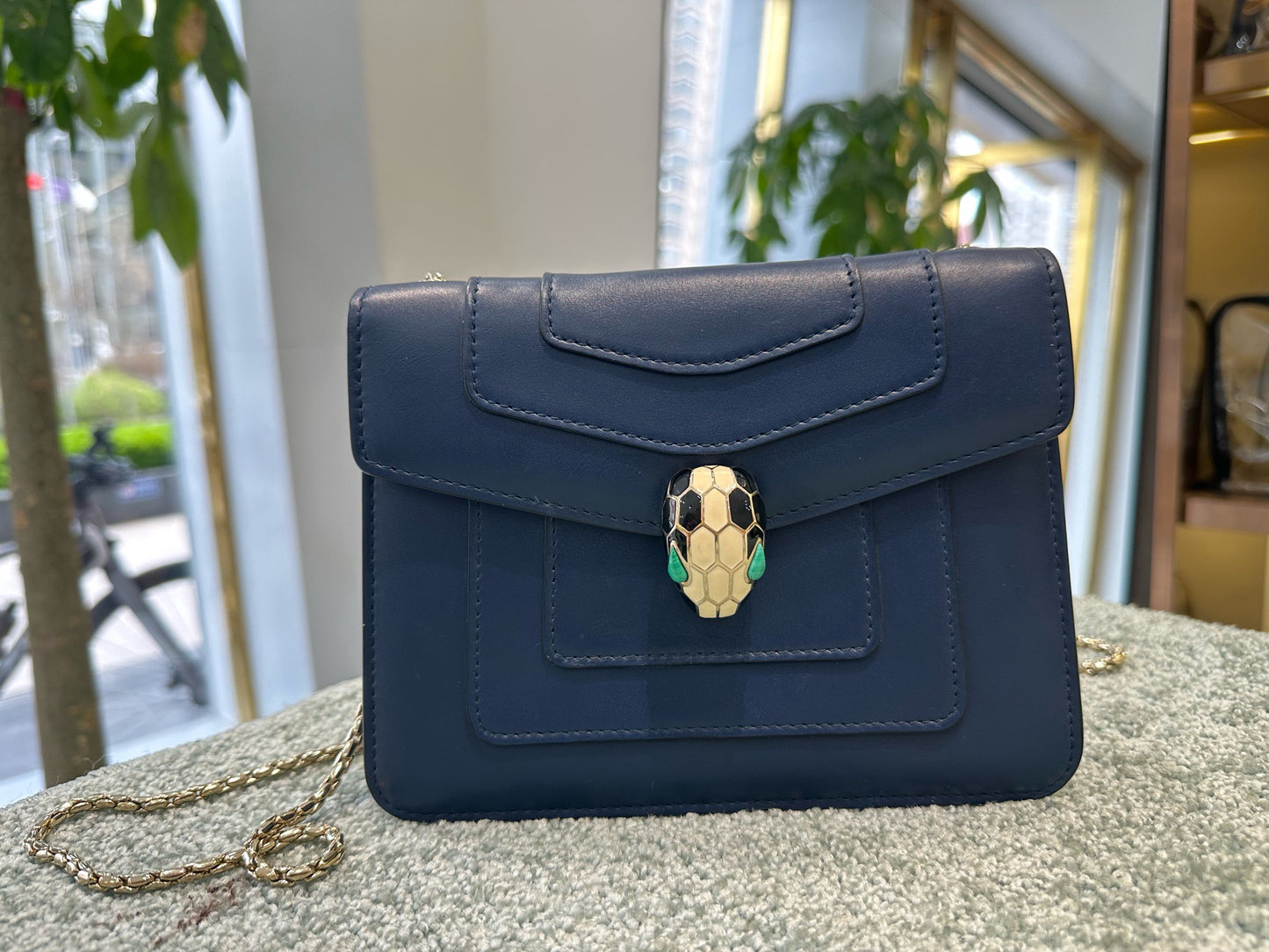 Bulgari - Serpenti - Leather - Blue - (mini)
