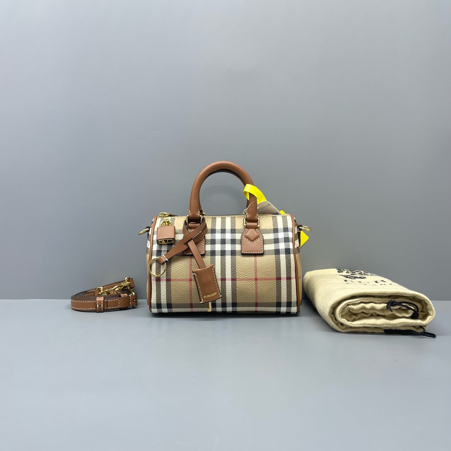 Burberry - Boston - Coated canvas with leather trim - Multicolour with Brown trim - (mini)