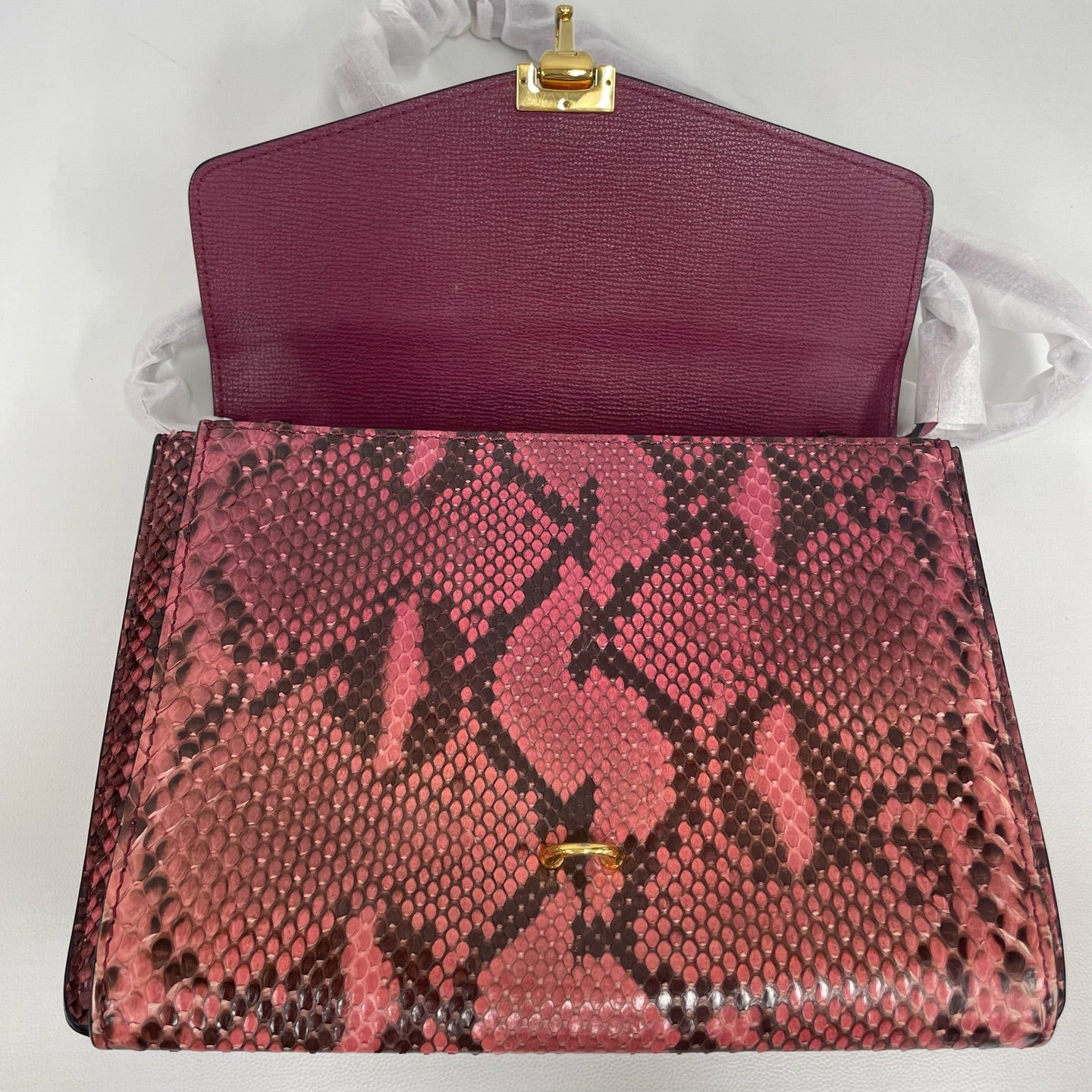 Burberry - Envelope Messenger Bag - Snakeskin leather - Pink - (small)