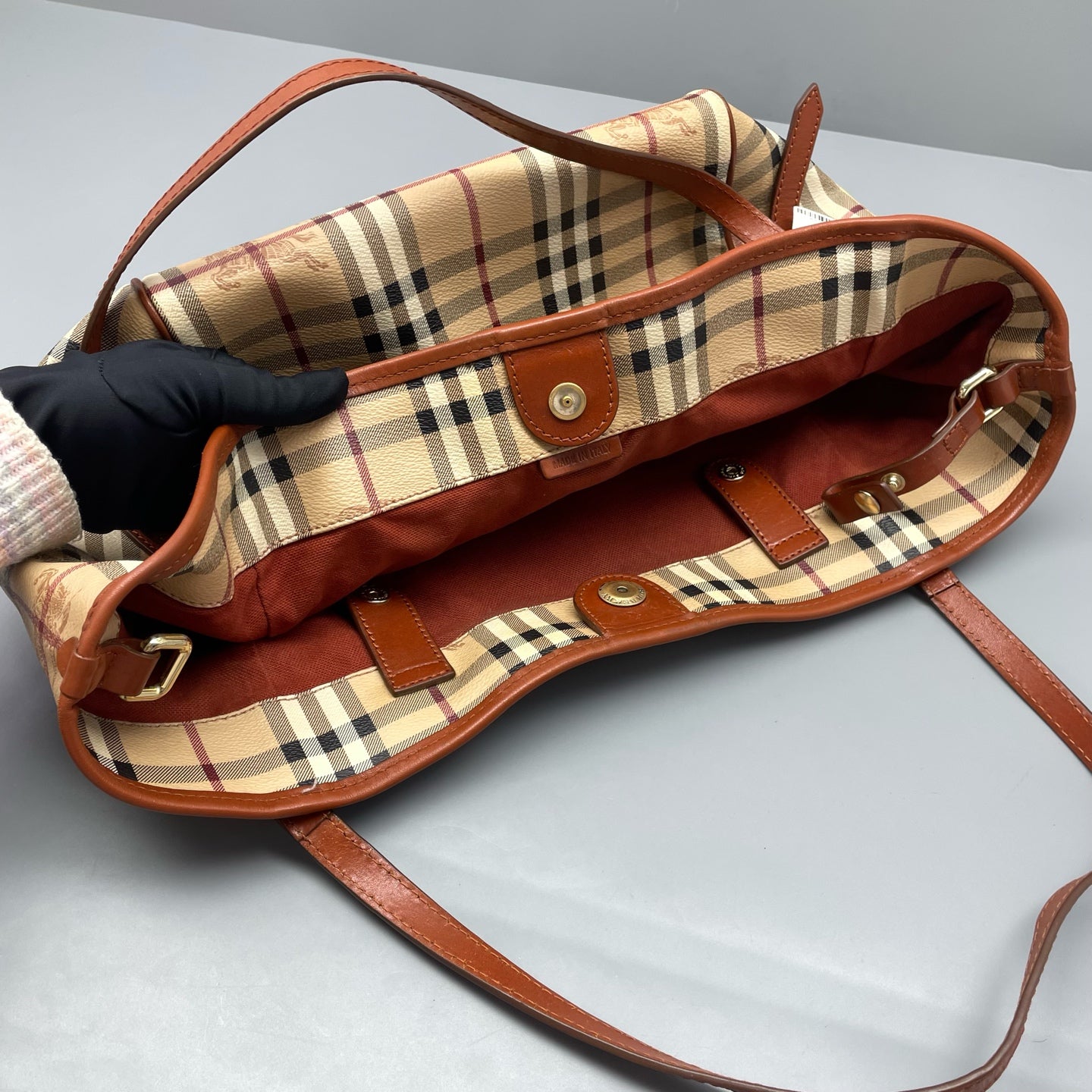 Burberry - Equestrian Knight Tote Bag - Coated canvas and leather - Beige with Brown accents - (medium)