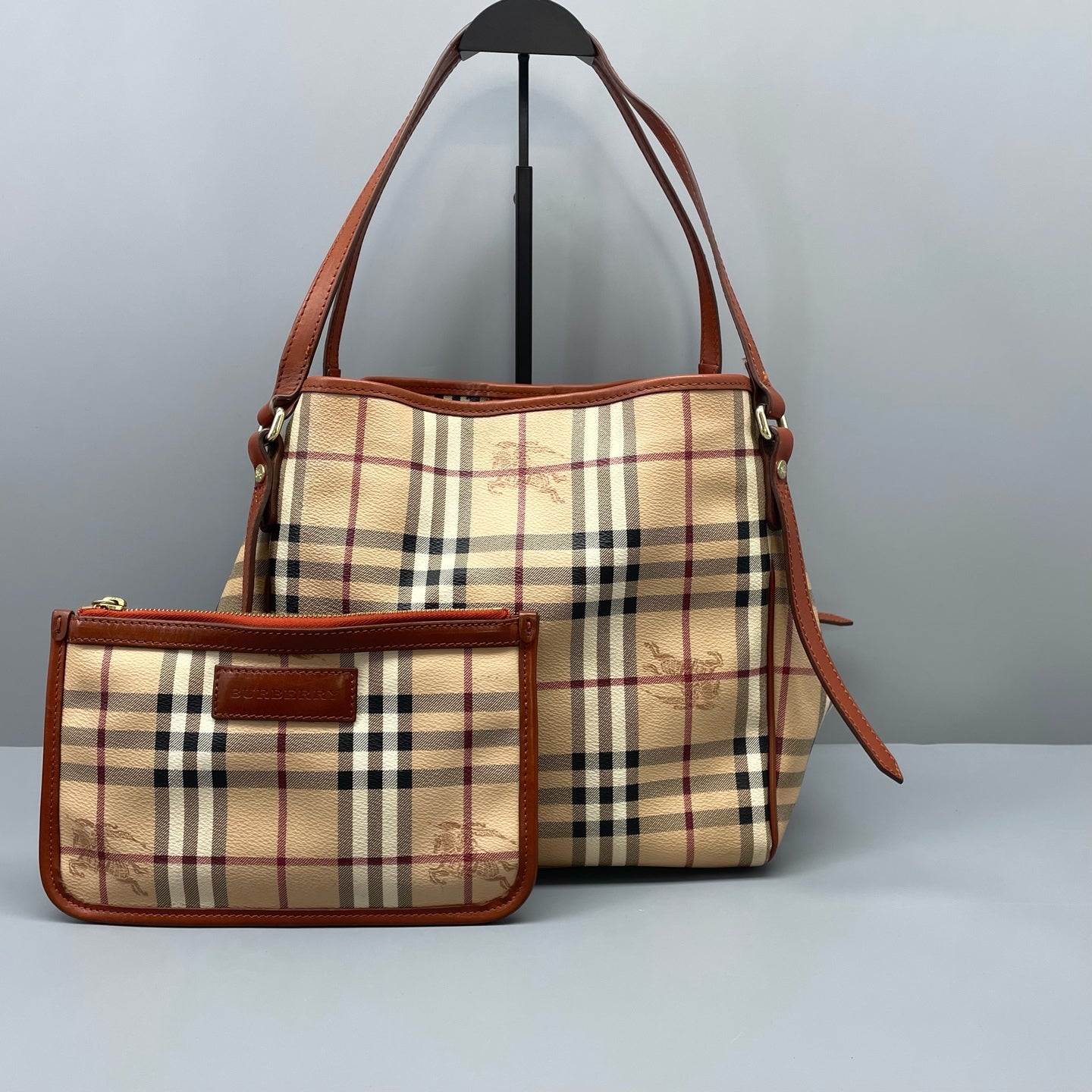 Burberry - Equestrian Knight Tote Bag - Coated canvas and leather - Beige with Brown accents - (medium)