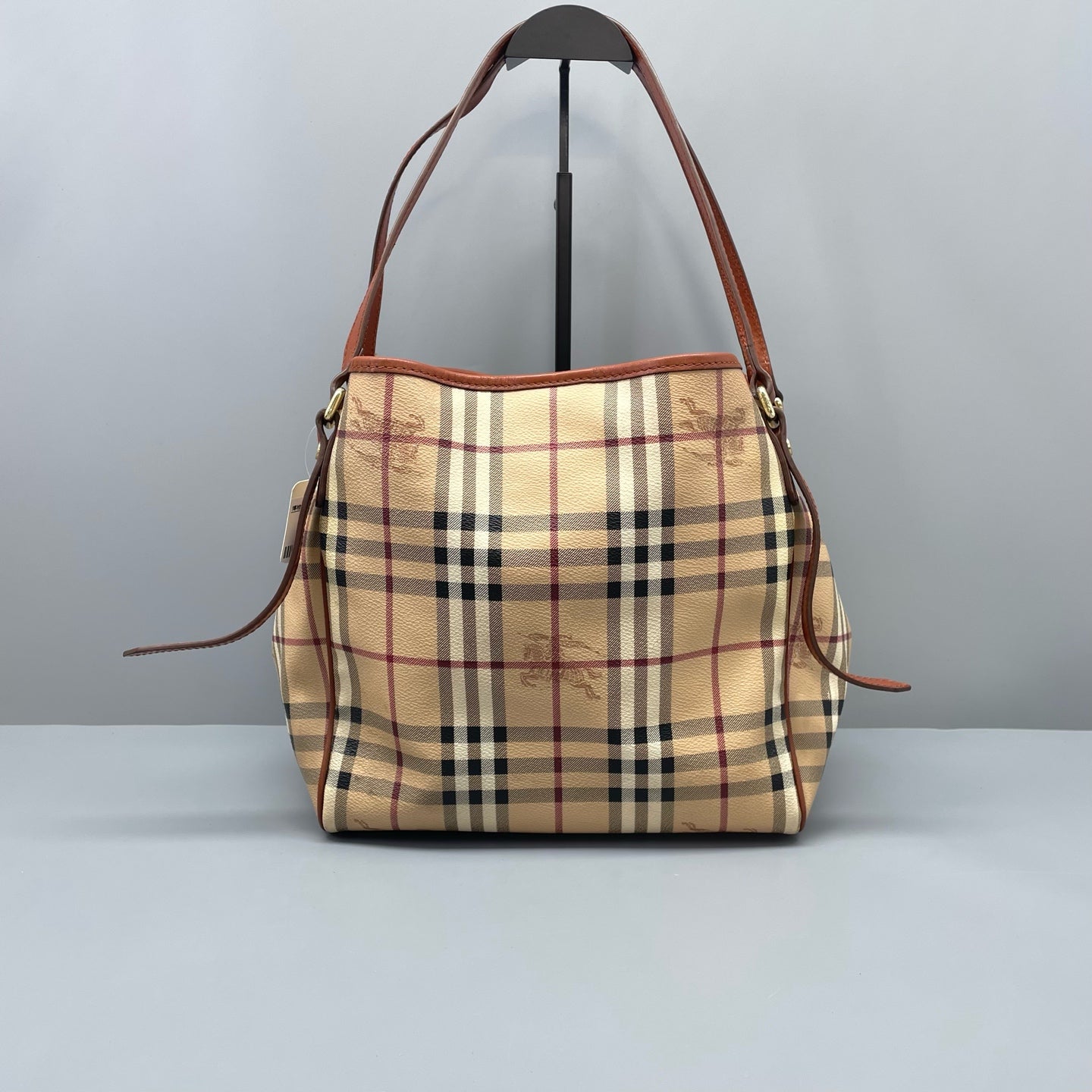 Burberry - Equestrian Knight Tote Bag - Coated canvas and leather - Beige with Brown accents - (medium)