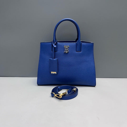 Burberry - Frances - Pebbled calfskin leather - Blue - (small)