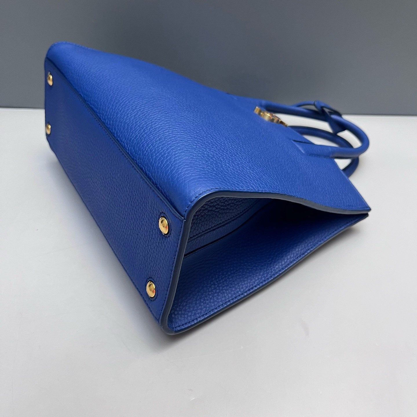 Burberry - Frances - Pebbled calfskin leather - Blue - (small)