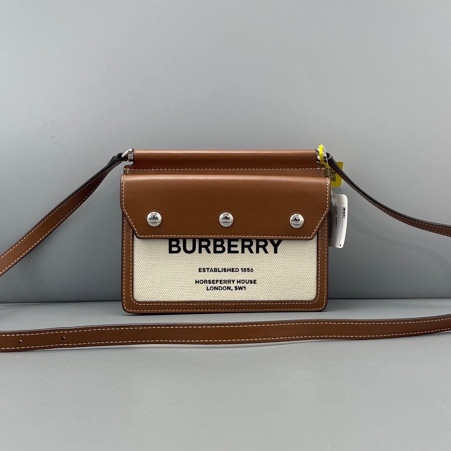 Burberry - Horseferry Print Pocket Bag - Leather and Canvas - Brown - (mini)
