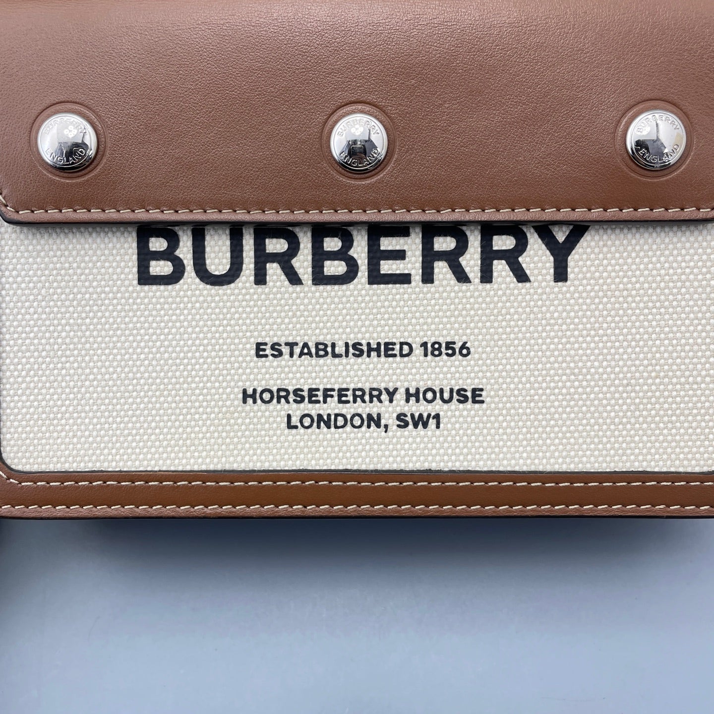 Burberry - Horseferry Print Pocket Bag - Leather and Canvas - Brown - (mini)