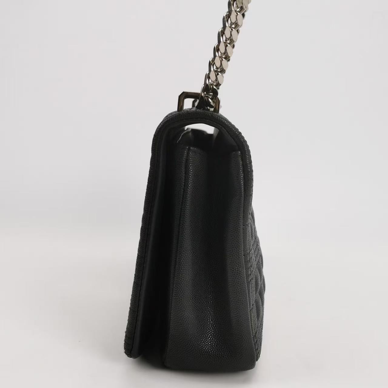 Burberry - Lola Bag - Grained leather - Black with Silver-Tone Hardware - (Medium)