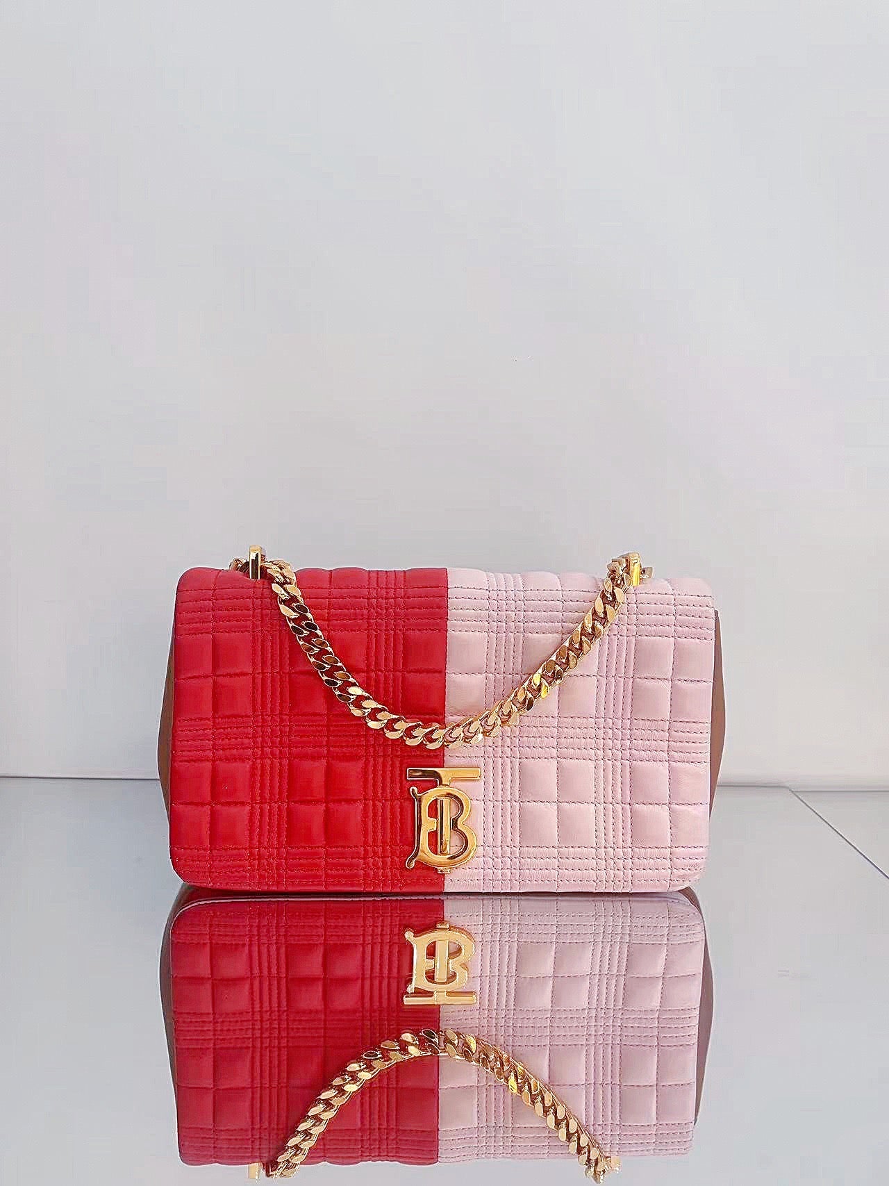 Burberry - Lola Bag - Lambskin leather - Red and Pink - (Small)