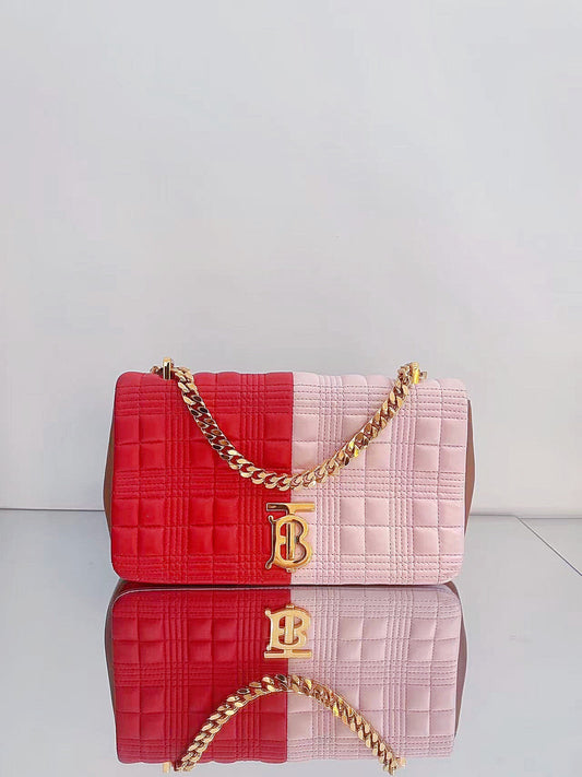 Burberry - Lola Bag - Lambskin leather - Red and Pink - (Small)