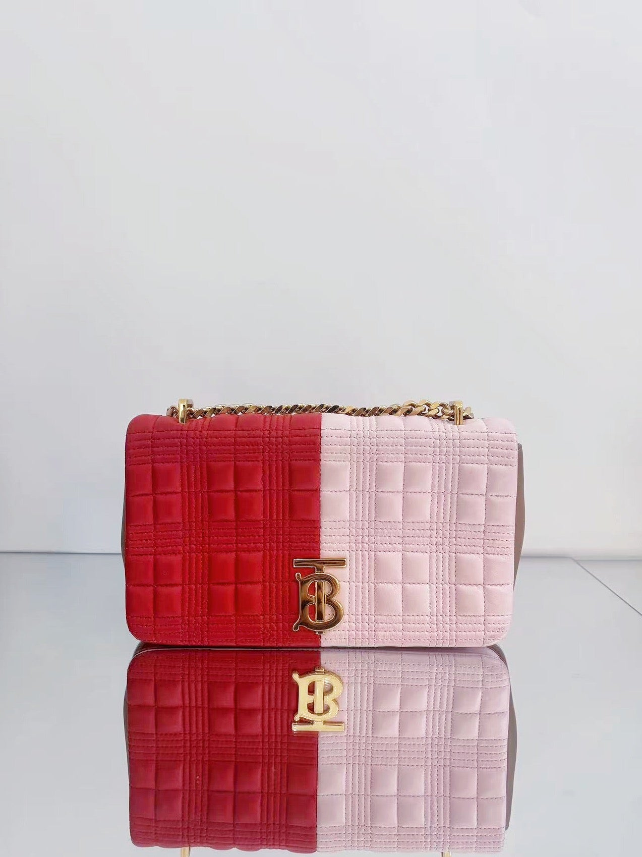 Burberry - Lola Bag - Lambskin leather - Red and Pink - (Small)